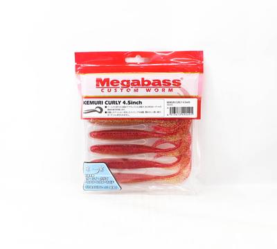 Megabass Мягкая приманка Kemuri Curly 4,5 дюйма Akakin (0491)