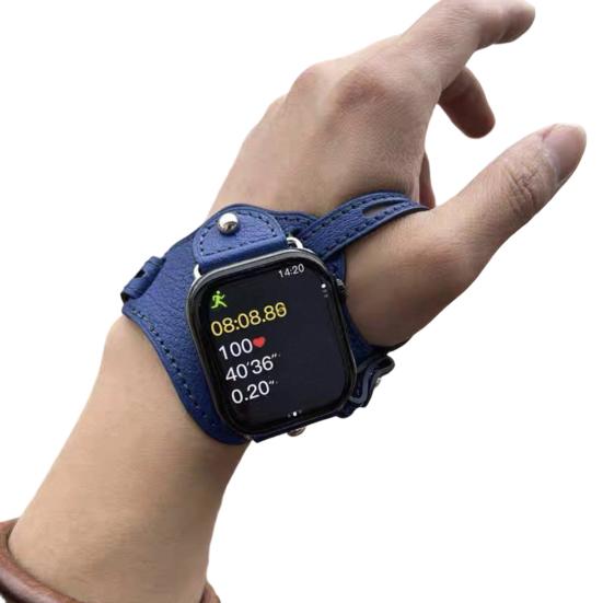 Ремешок для часов для велоспорта, совместимый с Apple Watch Series, регулируемый, винтажный, из искусственной кожи, сменный браслет для смарт-часов