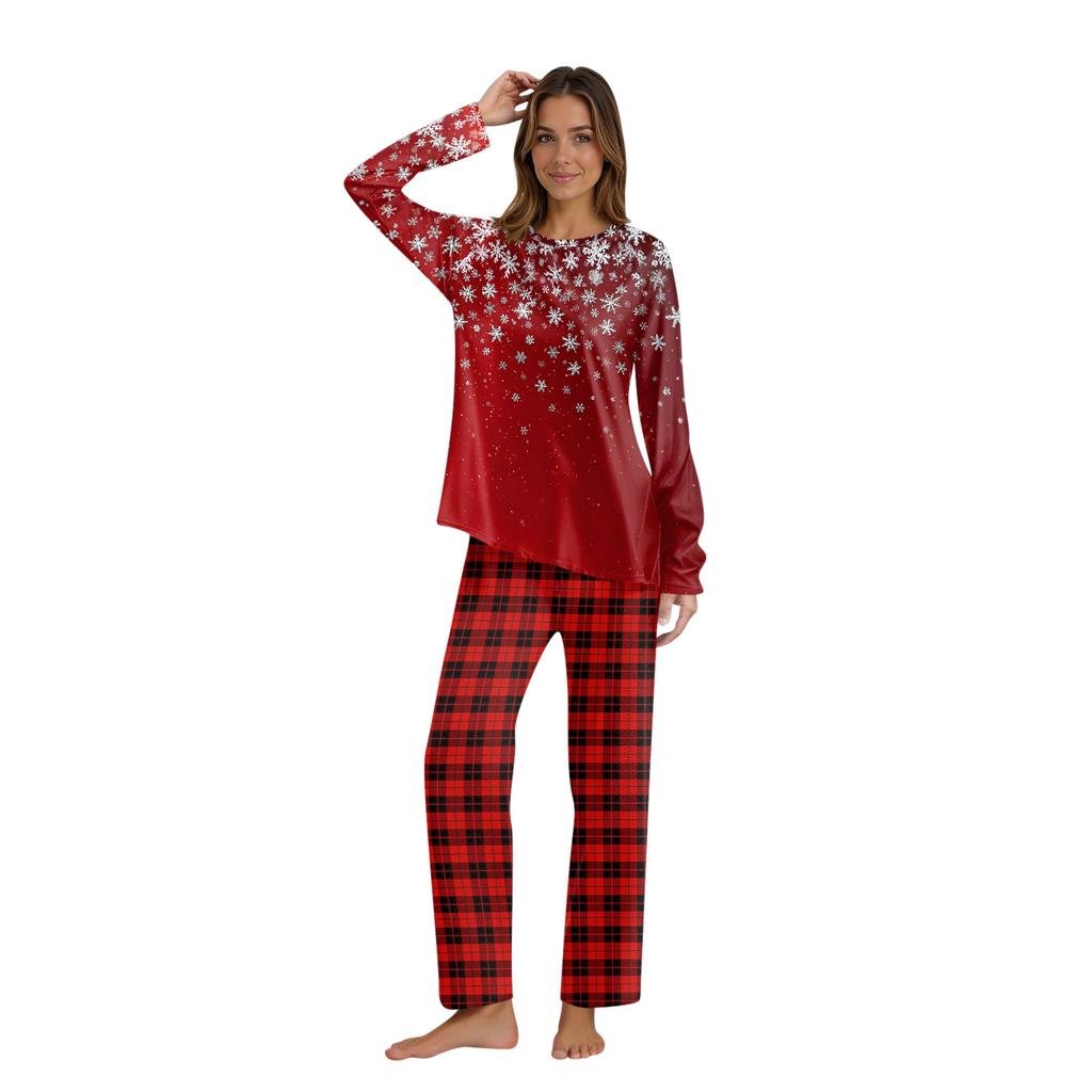 Комплект из топа и брюк с рождественскими принтами для всей семьи Одинаковые комплекты для всей семьи