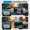 4K+2.5K Dash Cam Dual Lens 2160*3840P Recording Car Camera Built-In WiFi GPS DVR Dashcam Night Vision Video Recorder 24H Parking