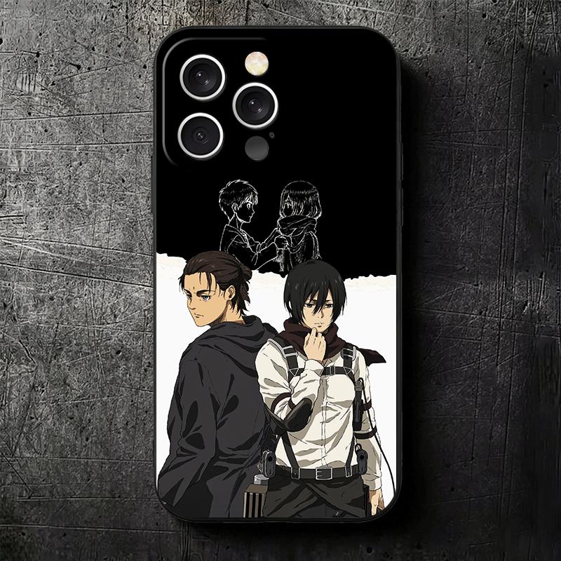 A-Атака Титанов Микаса Мягкий Чехол для Телефона для iPhone 16 16E 17 Air 15 Pro Max 14 Plus 13 Mini 11 12 7 Черный Чехол Задняя Панель