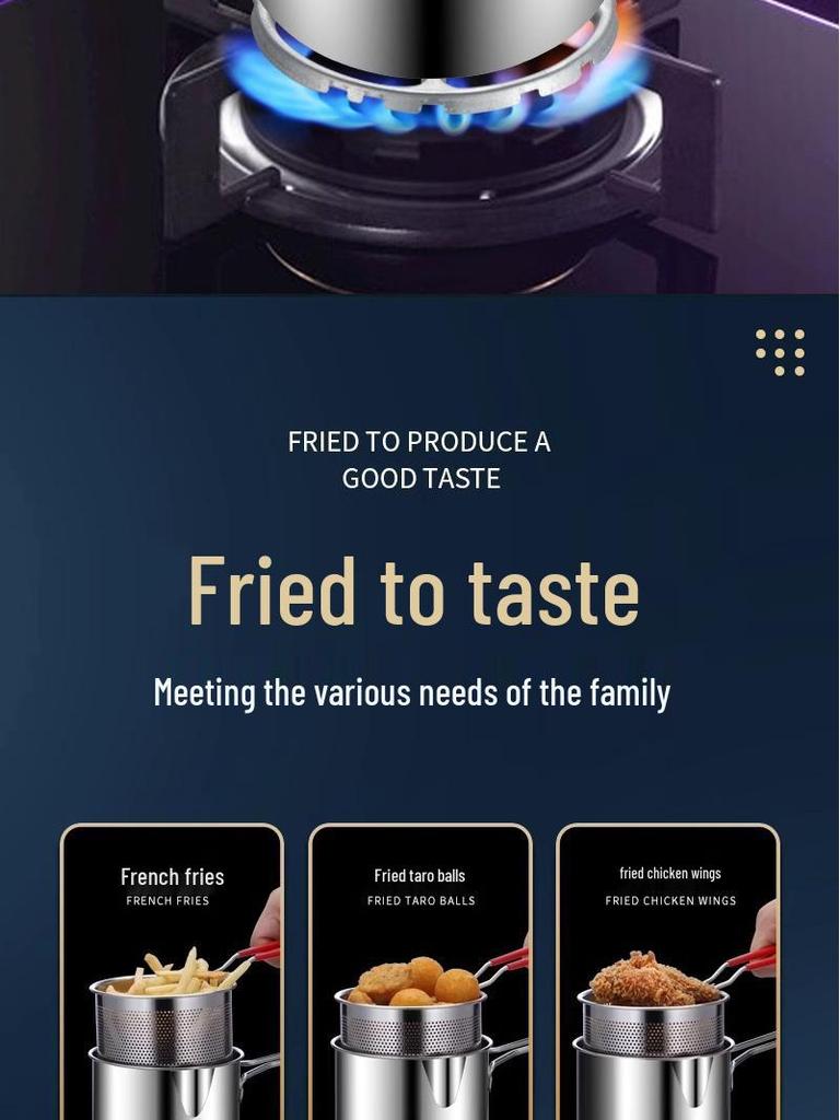 Mini Stainless Steel Non-Coated Frying Pan with Filter for Induction Cookers