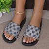 Женские тапочки, новые летние сандалии с круглым носком и принтом на плоской подошве, минималистичные повседневные сандалии большого размера