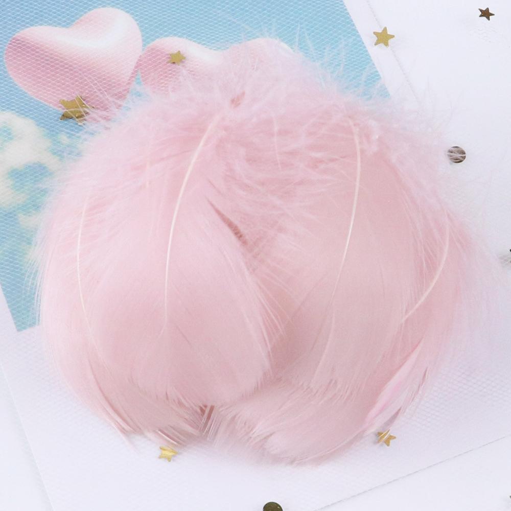 Natural Goose Feathers 4-8Cm Small Floating Leather Pink Swan Feather Plume For Craft Wedding Jewelry Decoration Plumes 100Pcs