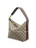 Gucci Ophidia Съемный плечевой ремень Застежка-молния Сумка Supreme из холста для ношения в руке или на плече Женская Коричневая