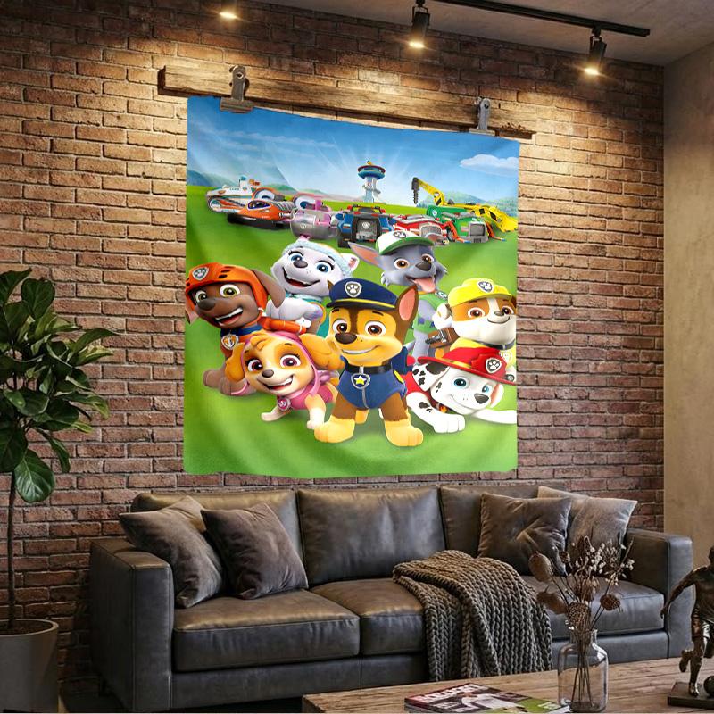 Dog Paw Heroes Printed Tapestry, Wall Hanging,Livingroom, dormitory, Large Wall Decor, Fabric Decor Fan Birthday Gifts