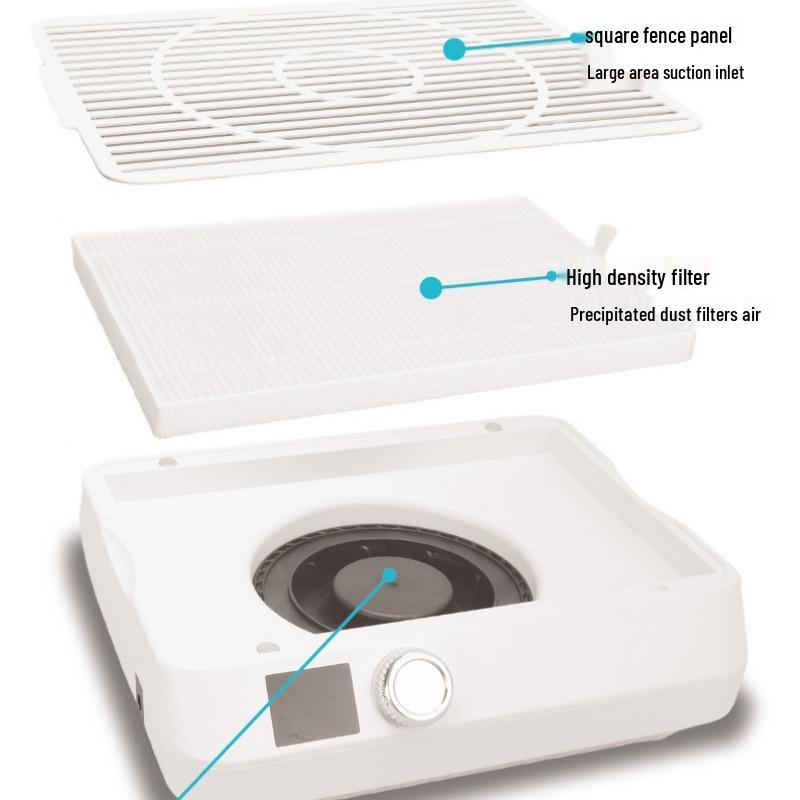 Бесшумный пылесборник для ногтей с высокой мощностью всасывания - Пылезащитный инструмент для маникюрных салонов