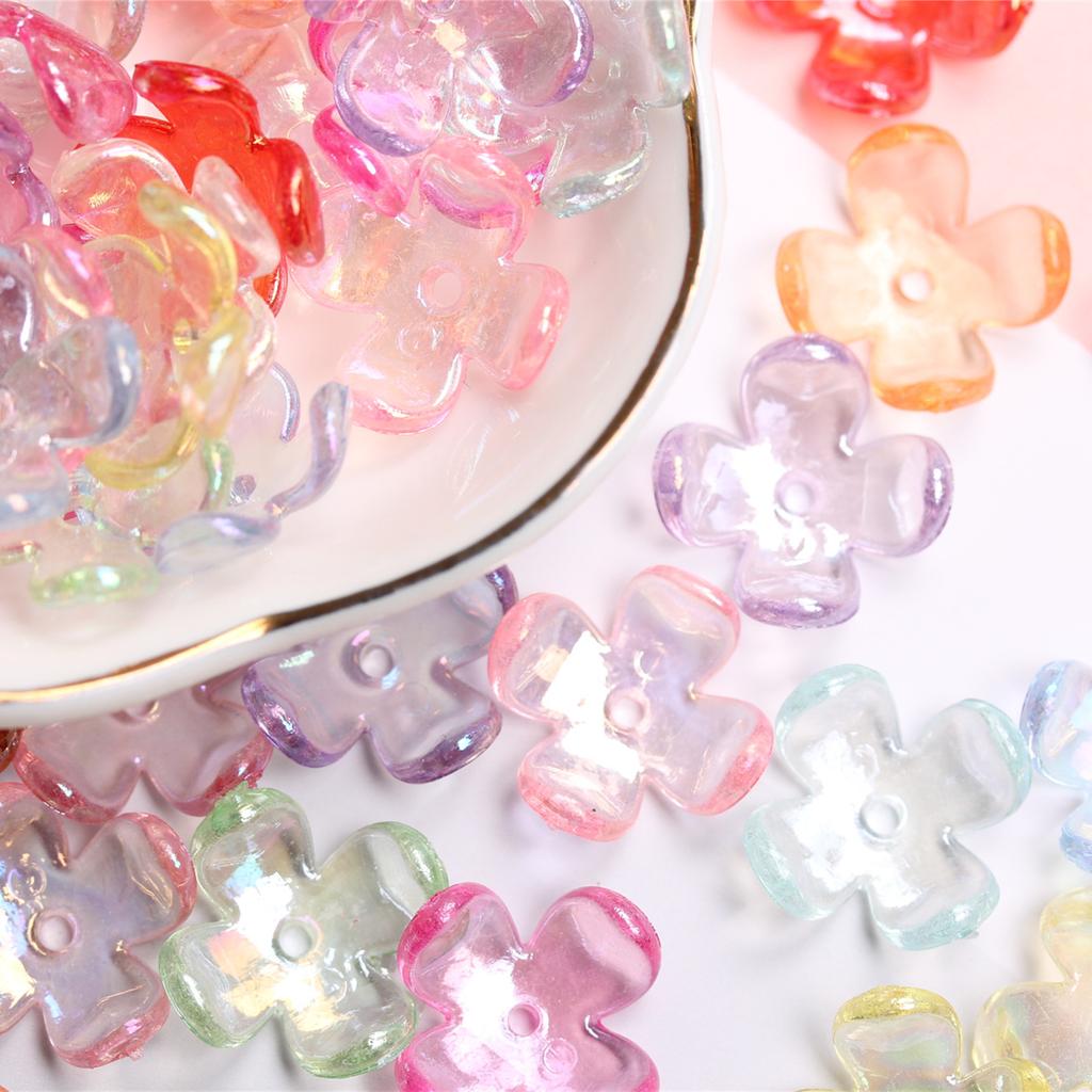 Ханмейд AB Цвет Разделительные Бусины Ожерелье Цветочные Бусины Четырехлепестное Ложе 17x6мм Для Изготовления Ювелирных Изделий Около 120шт Браслеты Шармы Материалы