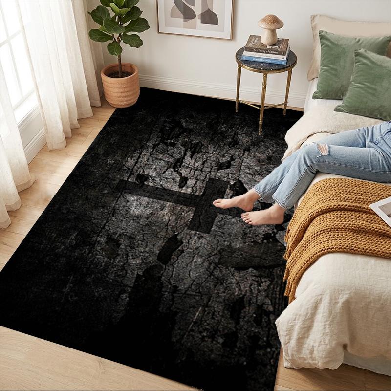 Dark Cross Living Room Nonslip Area Rug Soft Carpet For Bedroom Game Playroom Sofa Office Home Decor Doormat Christmas Gift C9301846