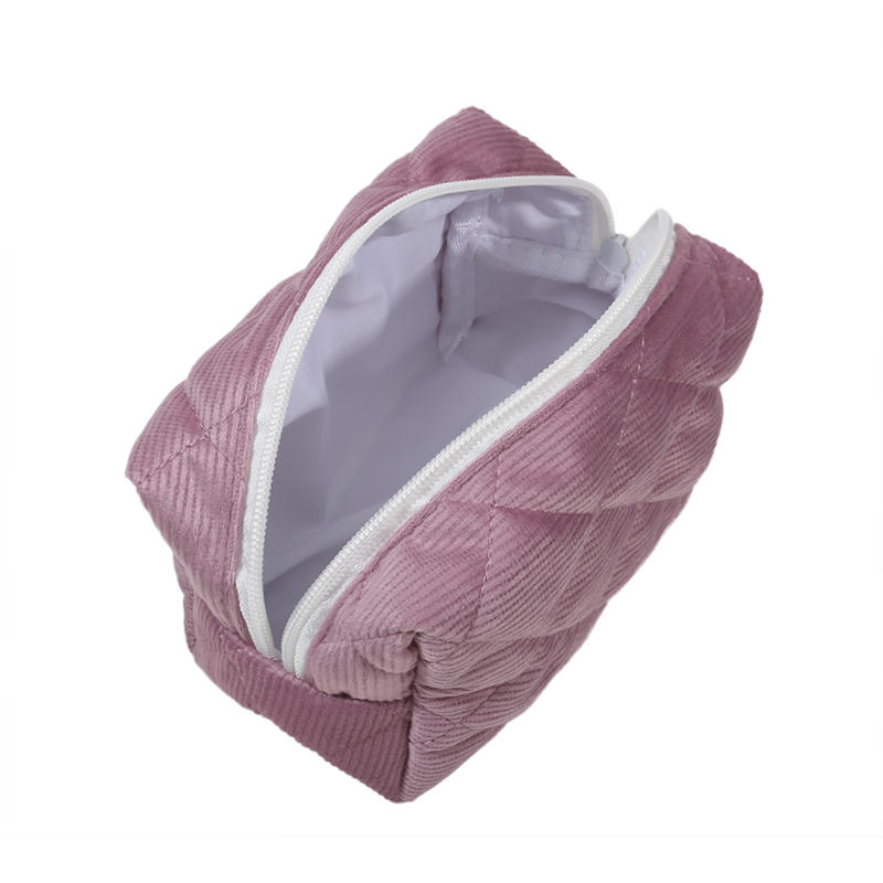 Вельветовая косметичка, симпатичная женская сумка для хранения, портативная косметичка большой вместимости