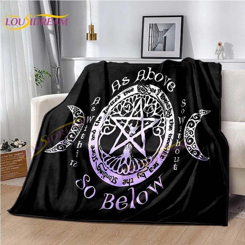 Фланелевое одеяло Таро с черным котом, супер мягкое, уютное, легкое, для детей и взрослых, подарок на Хэллоуин для дома, украшение для дивана-кровати, подарок