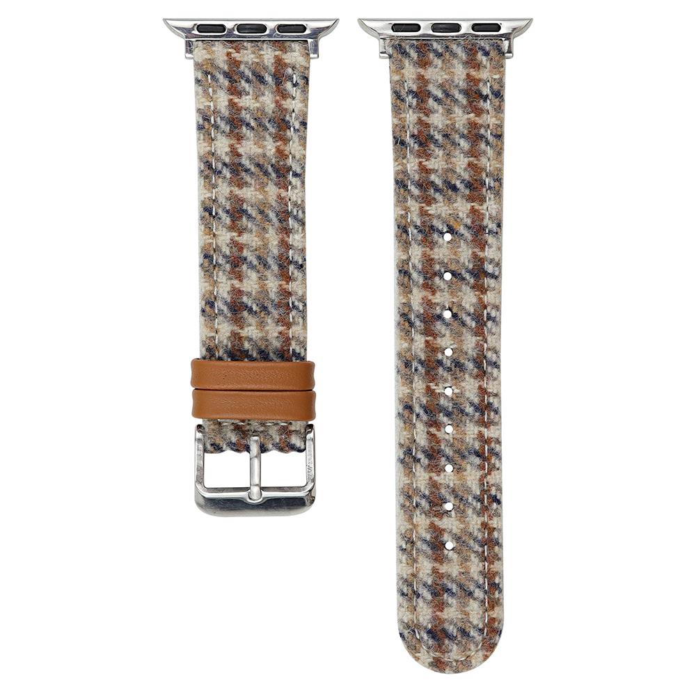 Watch Band For Apple Watch Series 10 Ultra 9 8 7 SE 6 5 4 3 2 1 46mm 49mm 45mm 44mm 42mm Vintage Wool+Leather Strap