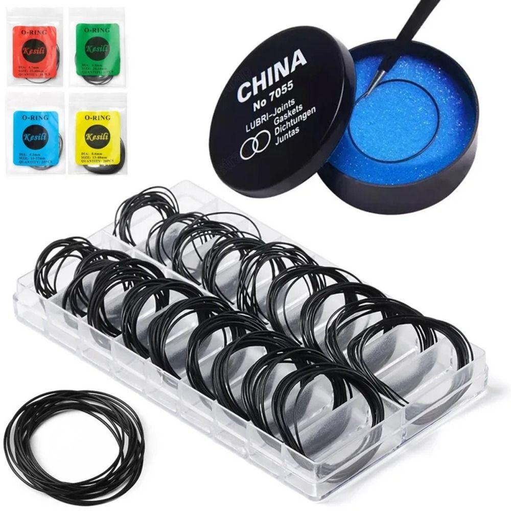200Pcs/Set Repair Tools Rubber O-Ring Waterproof O-Ring Gasket Durable Watch Back Case Rubber