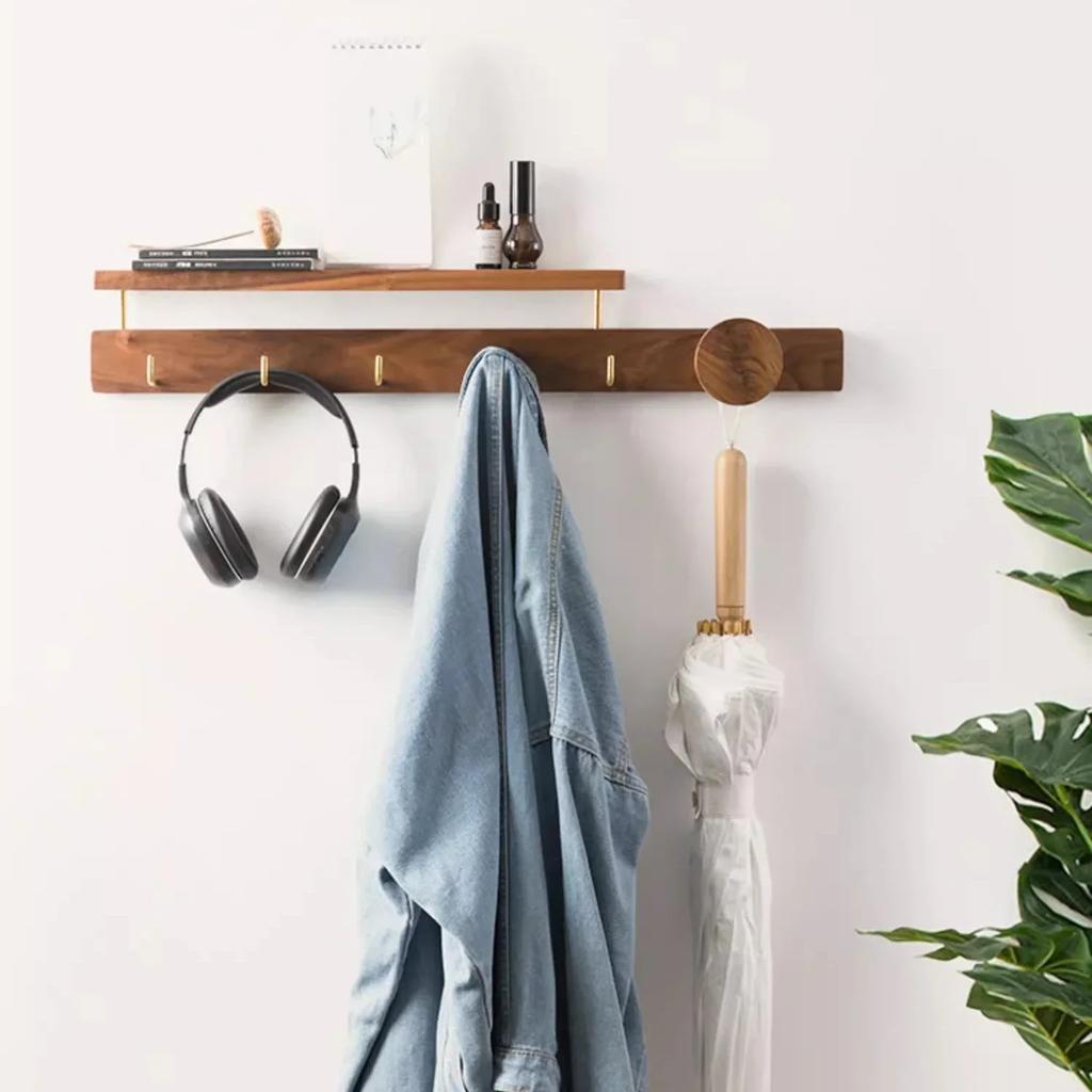 Деревянная вешалка для одежды в гостиной, крючок для настенной вешалки для одежды в винтажном стиле, роскошная офисная мебель для дома