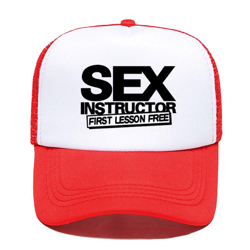 Sex Instructor Funny Creative Baseball Cap Casual Unisex Women Parentchild Hats Mesh Visor Outdoor Sun Hat Adjustable Caps
