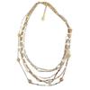 [P8441] - Designer Necklace 'Acapulco' Golden Beige - 6 Rows