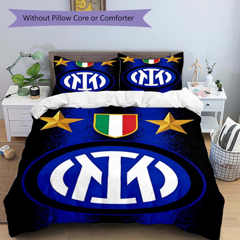 3pcs Football Team (8) Design Cover Set - HD Printed Bedding with 1 Cover and 2 Pillowcases - Perfect for Home and Dorm Decor