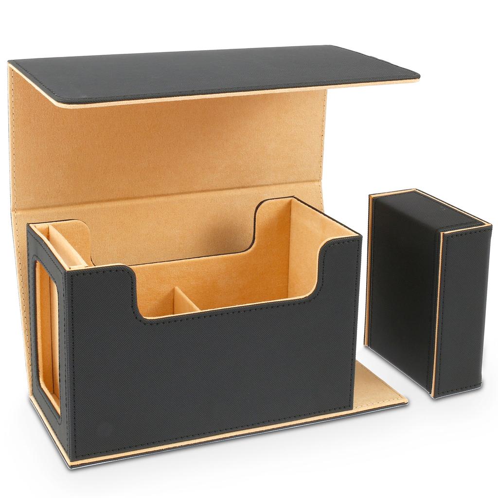 Коробка для хранения колоды карт, большая вместимость TCG MTG, прочный держатель для бейсбольных карт, настольные игры, коробка для колоды Magic Commander с лотком для игральных костей