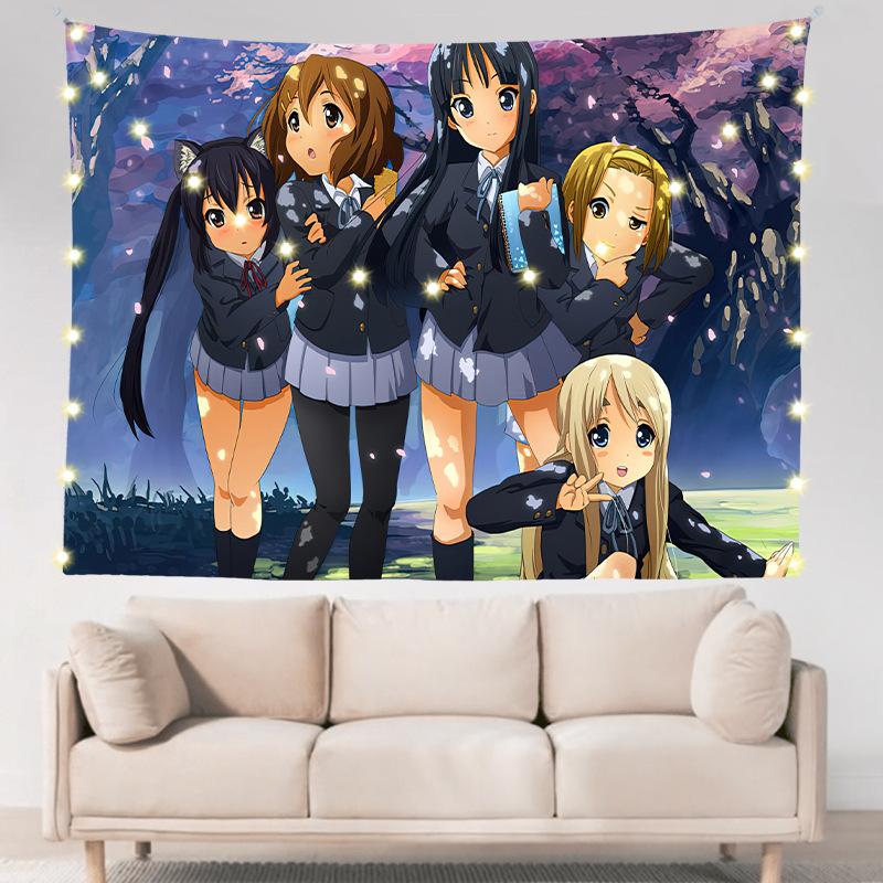 Легкий роман для девочек в общежитии, двухмерное аниме, настенное украшение для спальни, тканевое подвесное одеяло