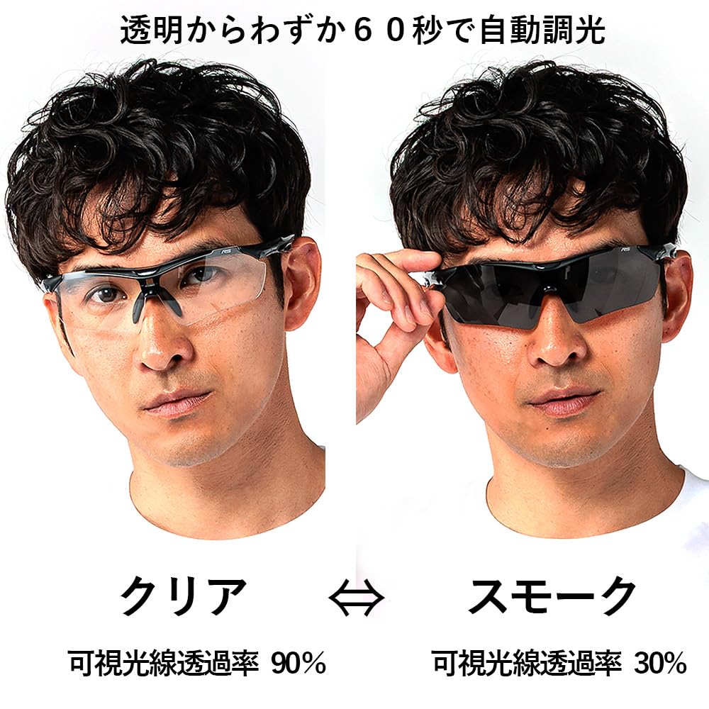 RS Sports Поляризованные Три Сменные Линзы Включая Фотохромные Рецептурные УФ Защита Азиатская Посадка [RevolutionSports] Солнцезащитные очки, Линзы, Линзы,