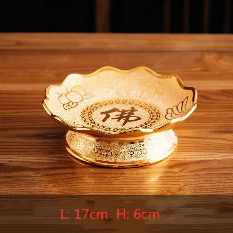 1 шт. Китайские буддийские тарелки Керамика Гуаньинь Бог богатства Подношение Фрукты Тарелка Высокая Нога Подношение Буддийские принадлежности