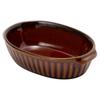 TAMAKI Gratin Dish Gathered Brown Diameter X Depth X Height 480ml Safe 18.5 11.7 4.8cm Microwave/Dishwasher/Oven T-763049