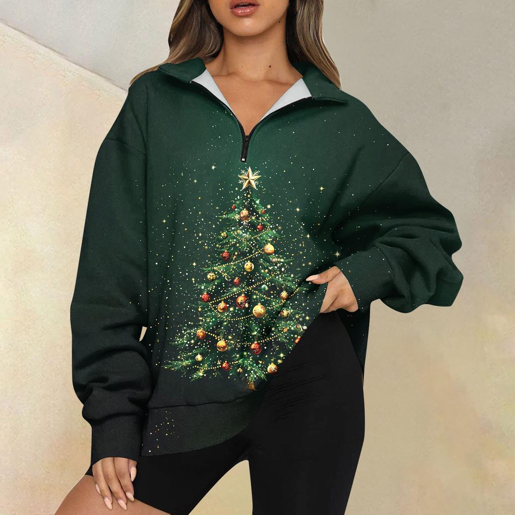 Женская повседневная мода с длинным рукавом и принтом, свободный свитшот на молнии