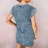 Women Casual Summer Sexy Round Neck Short Sleeve Slimming Loose Denim Dress