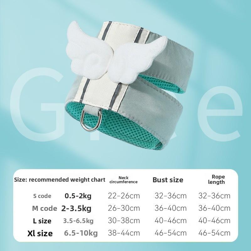 Pet Angel Wings, Dog Vest, Leash, Cat Out Chest and Back Strap, Anti-escape Dog Walking Leash, Cat and Dog