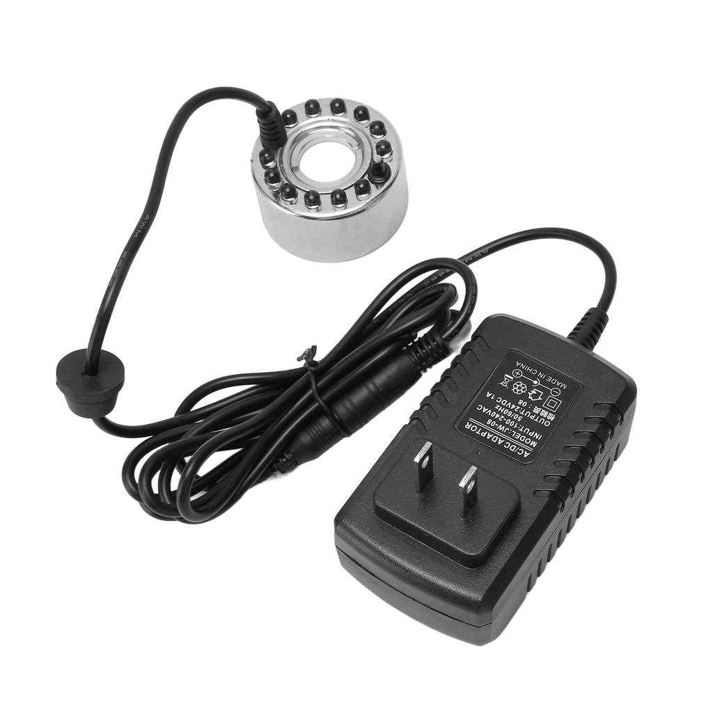 Mist Maker Fogger Humidifying Cooling Safe Water Pond Fountain Fogger with 12 Color Changing Lights