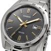 Casio MTP-1302D-1A2V Analog Quartz Men's Watch Silver Metal Band Dark Gray Dial Gold Index