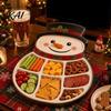 Holiday Food Platter for Parties Christmas Snack Serving Tray, Divided Appetizer Platter, Cute Snowman/Tree/Penguin/Cow Shaped Display Stand