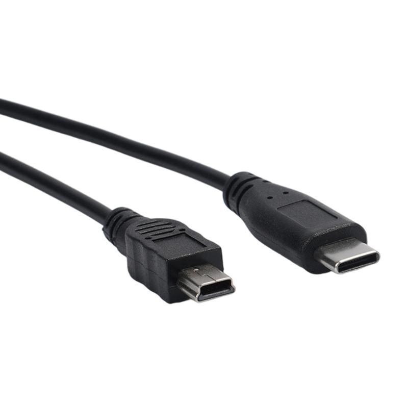 Кабель для зарядки Mini USB 5P Female (25 см) — Type-C Male (25 см) для телефонов, планшетов и других устройств.