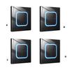 Wall Button Light Switch Tempered Glass Panel LED Switch 1/2/3/4 Gang Wall Glasses Panel Switch with Led Indicator