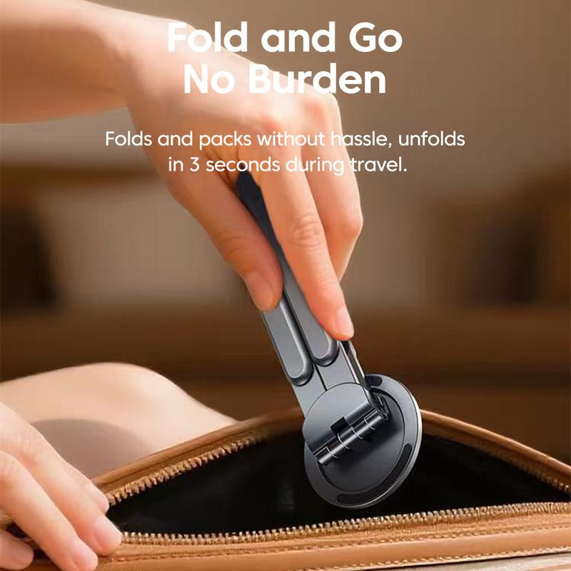 Aluminum Alloy Foldable Laptop Magnetic Phone Holder Portable Tablet Stand for iPhone iPad - Laptop & Tablet Multi-Surface