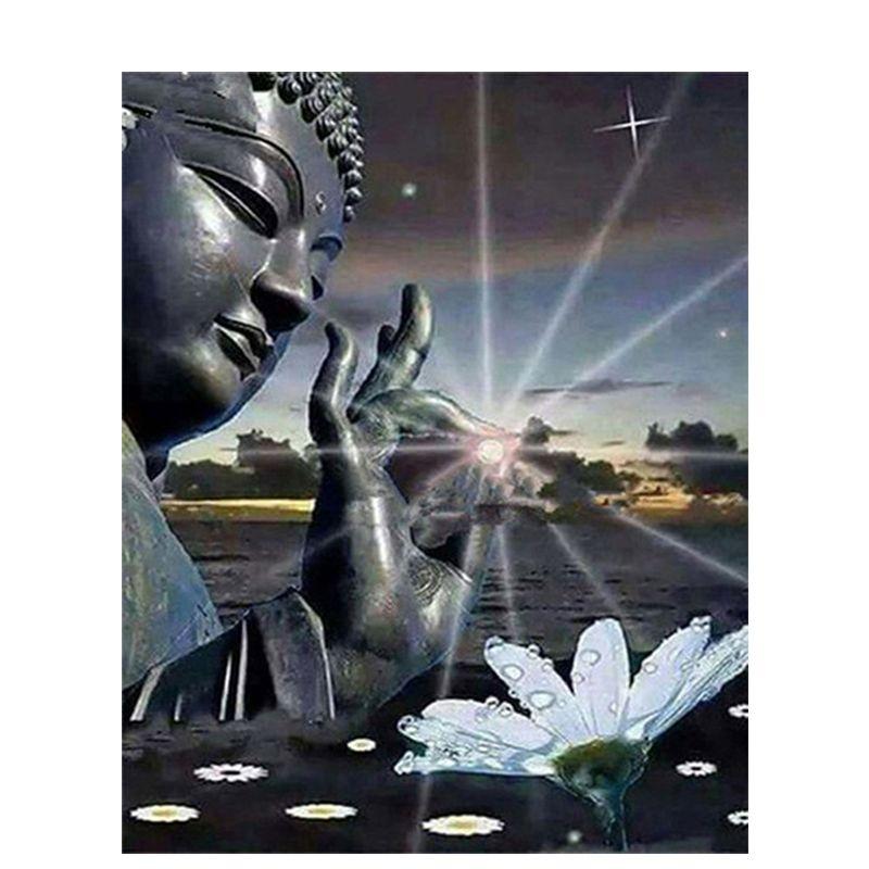 Алмазная живопись буддизм горный хрусталь искусство 5D Diy Алмазная вышивка религиозные фигуры полная круглая мозаика дома декабрь