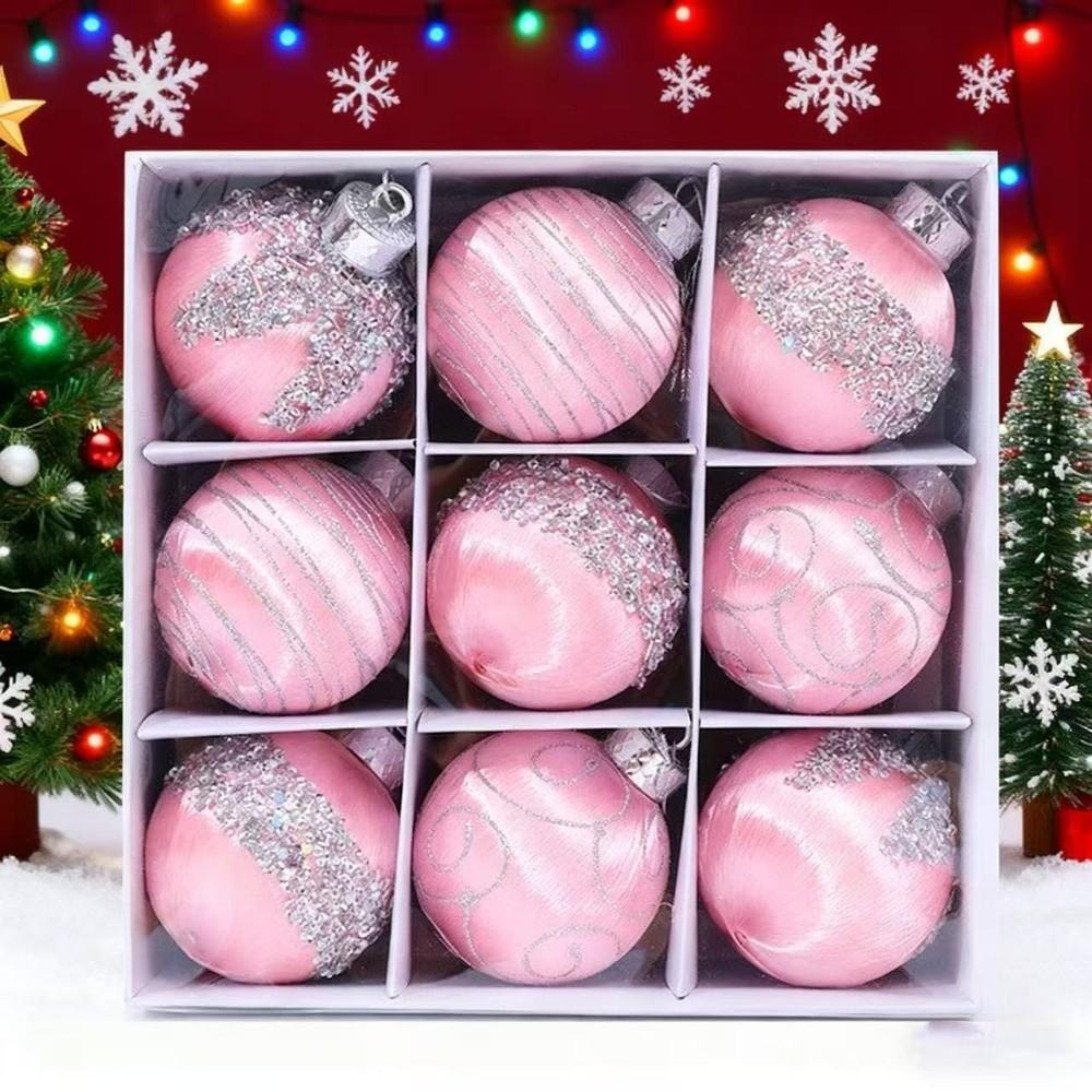 16Pcs/set 8 CM Christmas Balls Ornaments 9 Pcs Hanging Ornaments New Year Celebration