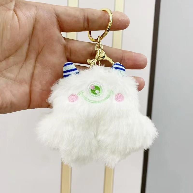 Adorable Plush Monster Keychain Soft Stuffed Animal Cute Decorative Doll For Bags