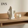 White Ghost Decor 3D Printed Statue Ornament, Funny Figurine, Minimalist Pleated Spooky Home Accents Cloak Sculpture for Halloween Tabletop