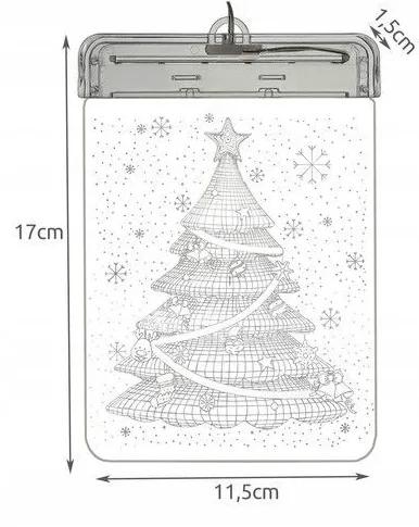 Christmas Window Decorations Stained Glass 3D LED Christmas Tree Double-Sided Battery Operated
