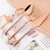 24Pcs Creative Gold Tableware Dinnerware Set Knife Fork Coffee Spoon Cutlery Set Stainless Steel Flatware Western Silverware