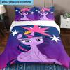 3PCS Twilight Sparkle's unicorn 3pcs Bedding,Including 3PCS Duvet Cover And 2pcs Pillowcases Perfect for Christmas,Ideal for Bedroom, Dormitory