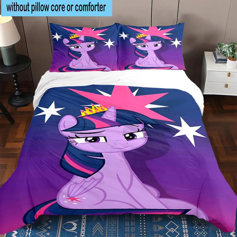 3PCS Twilight Sparkle's unicorn 3pcs Bedding,Including 3PCS Duvet Cover And 2pcs Pillowcases Perfect for Christmas,Ideal for Bedroom, Dormitory