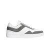 Celine Trainer Low Lace-up Sneakers In Suede Calfskin Calfskin Grey Optic White