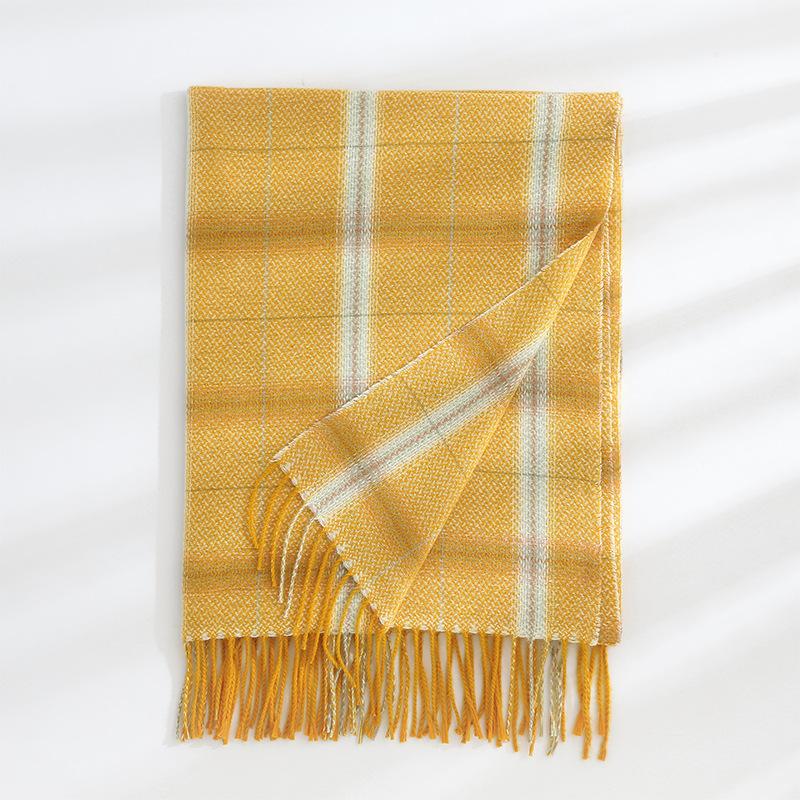 Корейская версия нового кашемирового двустороннего клетчатого шарфа, женский утолщенный и удлиненный теплый шарф-шаль двойного назначения