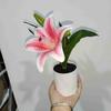 Разноцветные лилии искусственный цветок в горшке фотореквизит элегантный симуляция цветок в горшке пластиковый искусственный цветок для дома и улицы