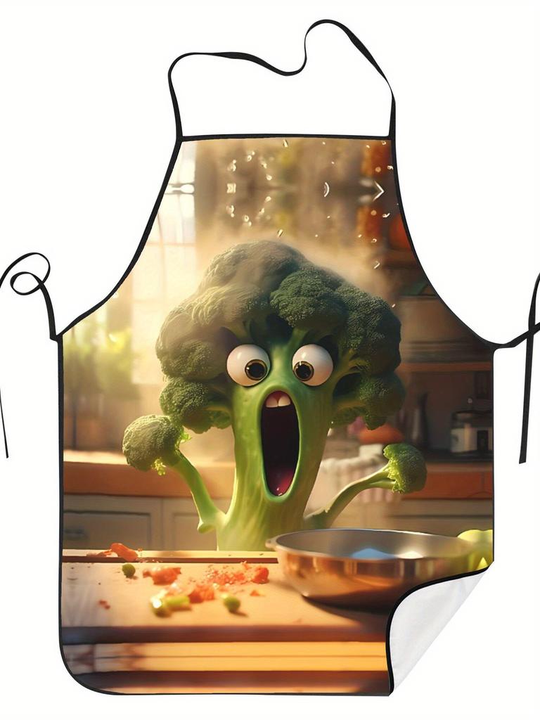 Hilarious Broccoli Vegetable S Printed Apron Household Cleaning & Cooking Apron