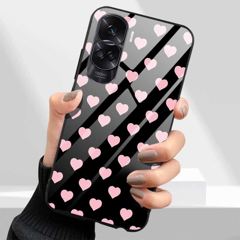 Закаленное Стекло Жесткий Чехол Для Honor 90 Lite 5G Чехол Милый Мраморный Funda Coque Для Honor 90 Pro Honor90 90Lite 90Pro Оболочки Телефона