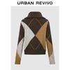 UR Women's Retro Argyle Short Knit Cardigan