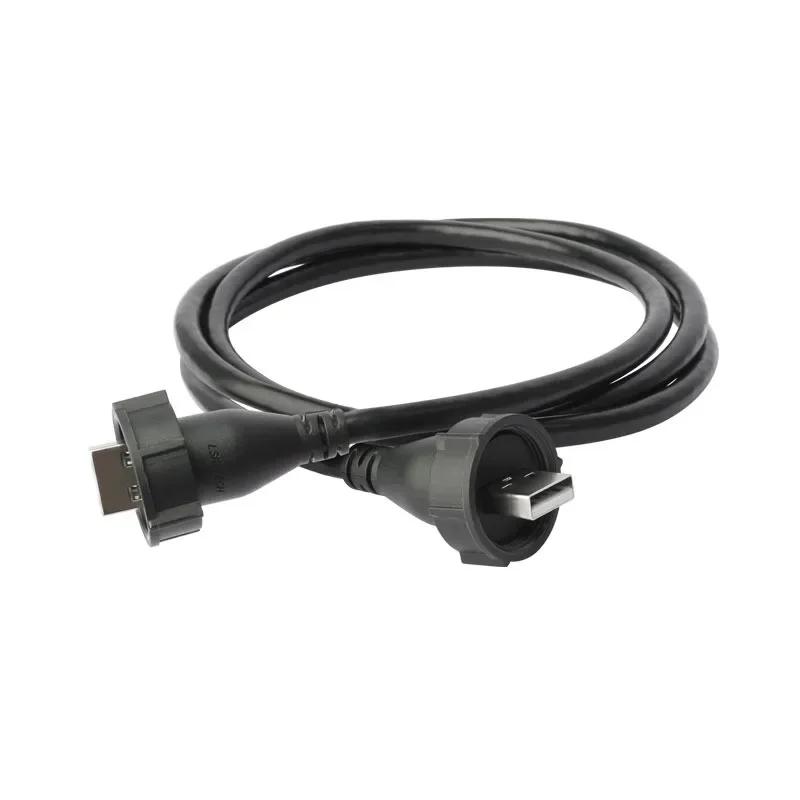 LU20 Threaded connect Waterproof M20 Male Plug Female Socket 1M Extension Cable Wire Panel USB2.0 Connector USB3.0 Data Adapter